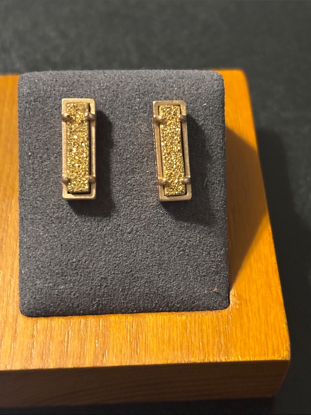 Kendra Scott Gold Lady Druzy  Rectangular Bar‎ Stud Earrings